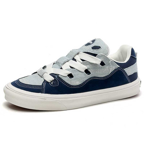 Men's denim blue stitching accents casual shoe sneaker 01
